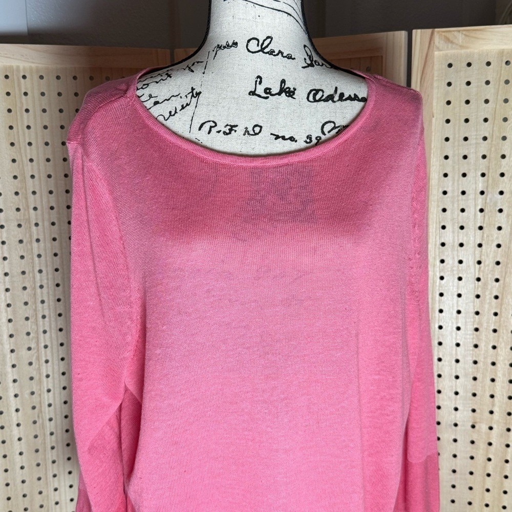 J.Jill Linen-Blend Lightweight Sweater – Pink – Size XL, 3/4 length sleeves - Picture 2 of 10